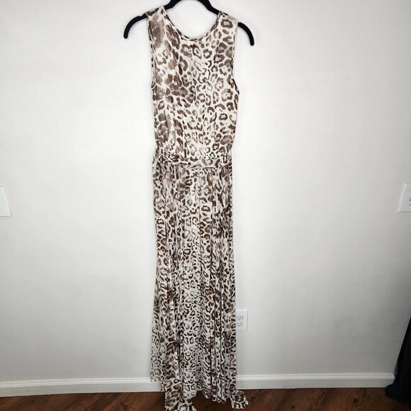 Vici Diana Leopard Print V Neck Flowy Maxi Dress  Brown White Small - Picture 9 of 16